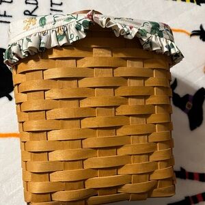 Longaberger Woven Basket with Floral Trim